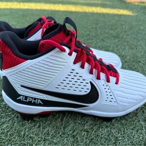 Nike Alpha Red and White Sports Cleats